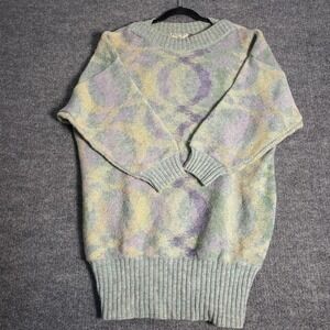 Vintage Nikiline Sweater‎ Dress Womens Large Pastel 100% Wool Made in Italy 90s
